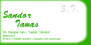 sandor tamas business card