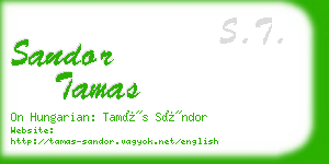 sandor tamas business card